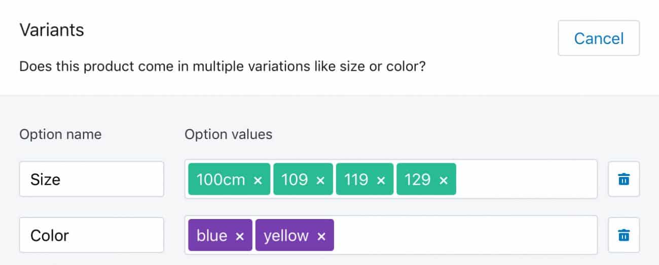 Product Variance