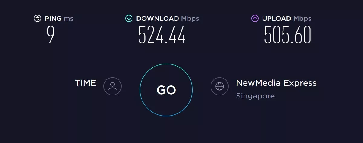 Atlas VPN speed test in Asia with VPN off