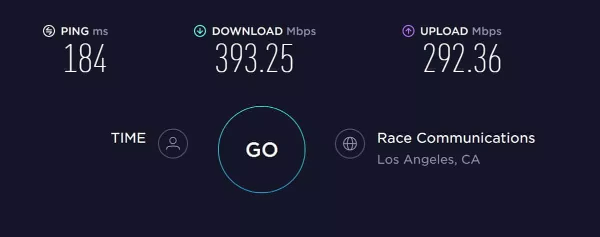 Atlas VPN speed test North America with VPN off 