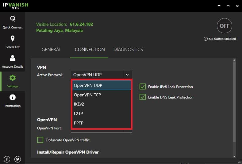 IPVanish Missing SSTP