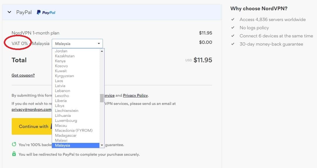 NordVPN VAT