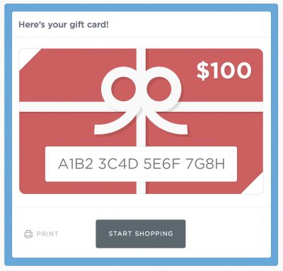 Purchase gift card