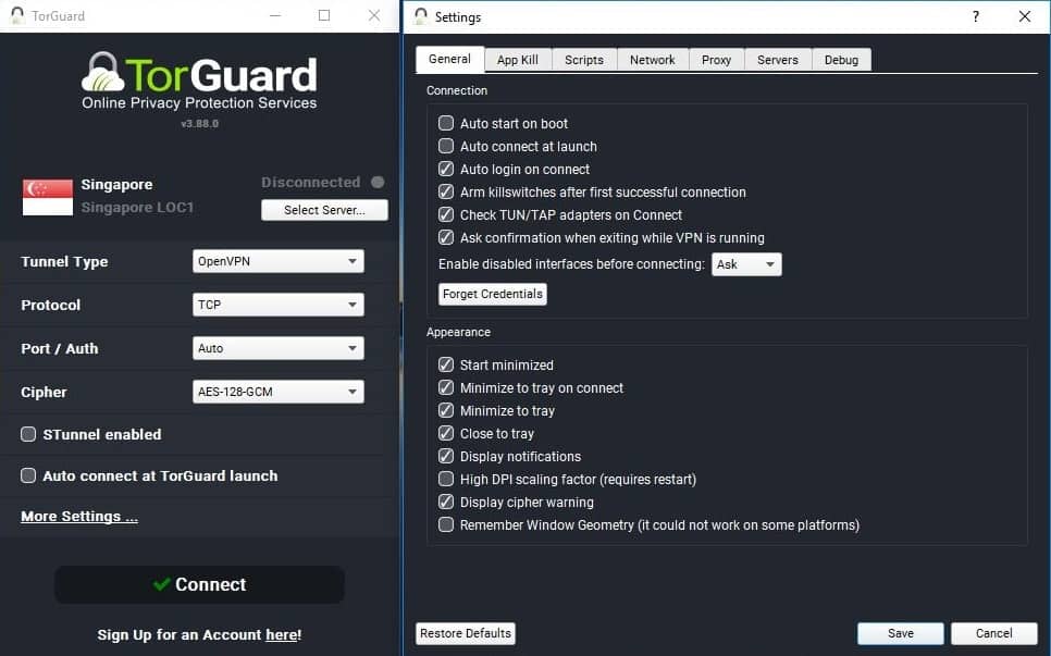 TorGuard Interface