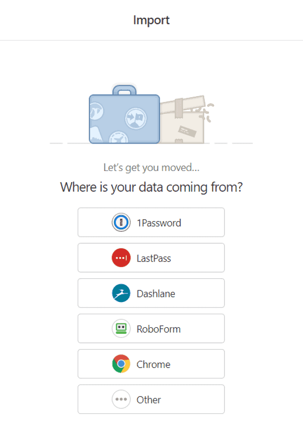1password can import data from various sources