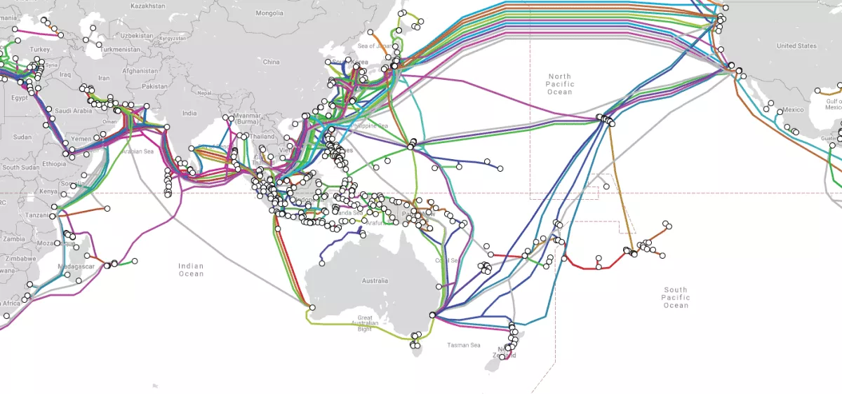 australia is connected to most part of the world
