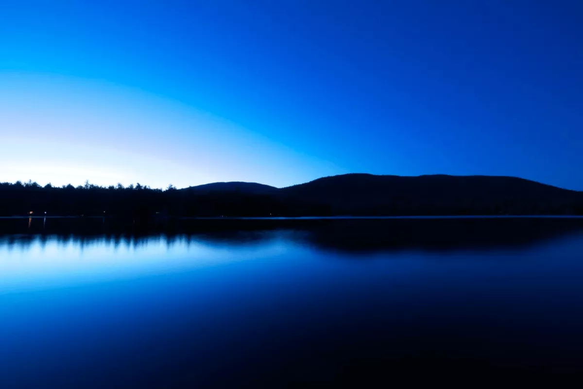 blue mountains water trees lake