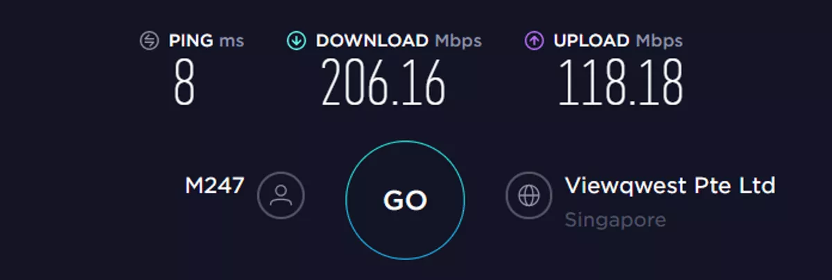 cyberghost speed test singapore