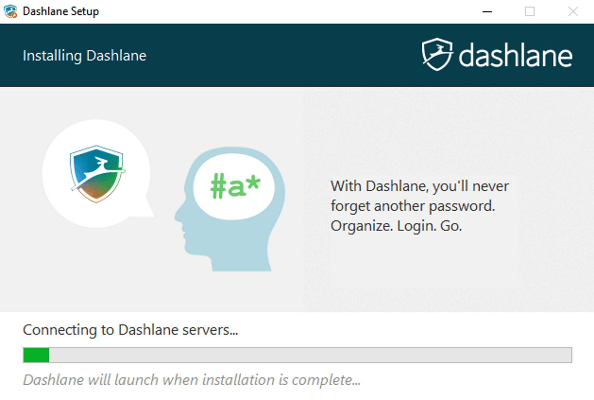 dashlane installation screen