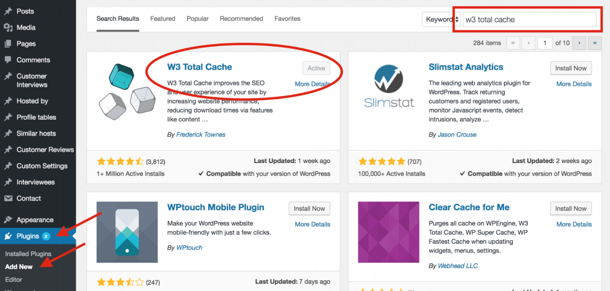 Plugins settings to speed up WordPress