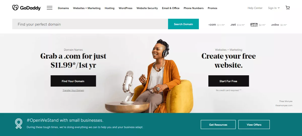 godaddy homepage