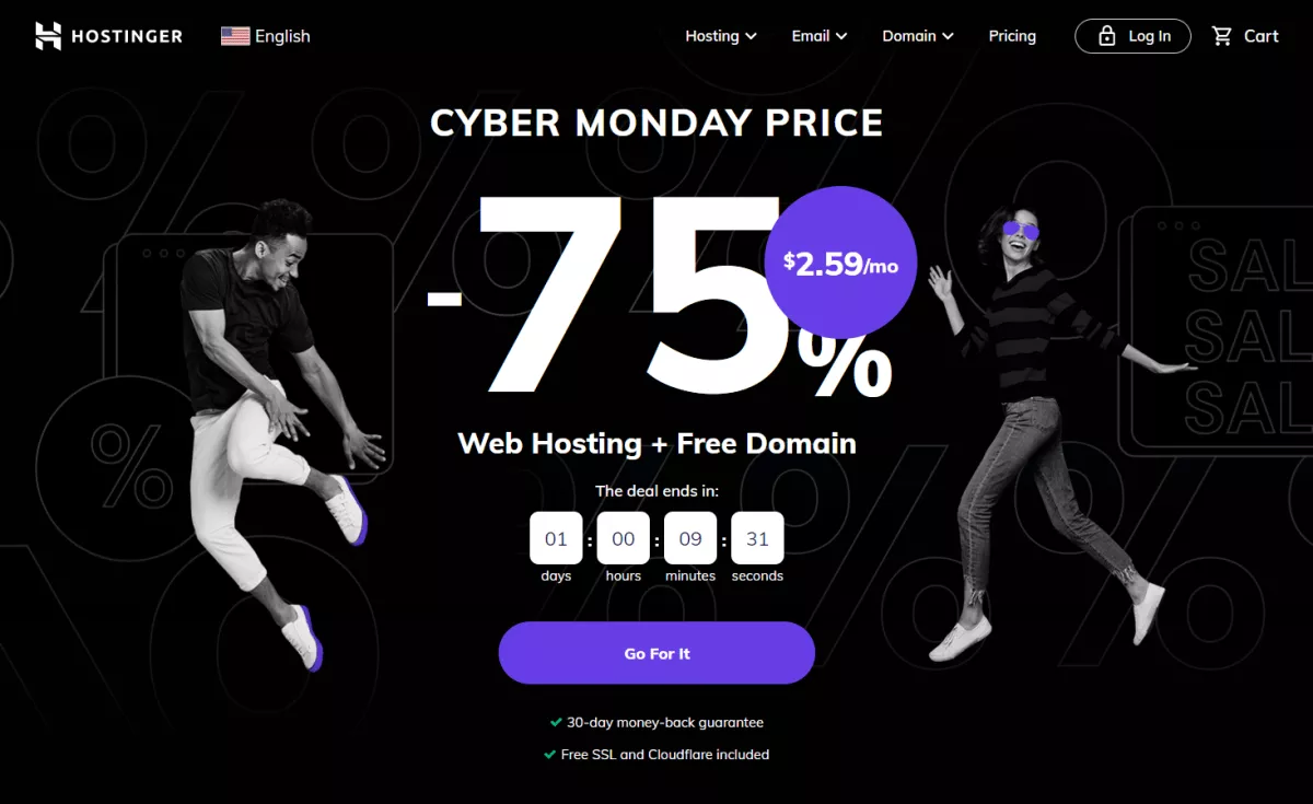 hostinger cyber monday 2021 86% OFF