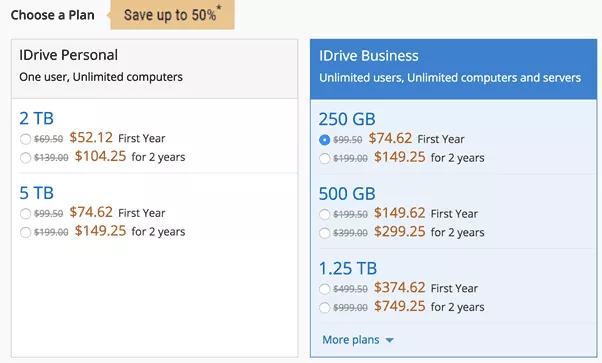 IDrive Plans & Pricing