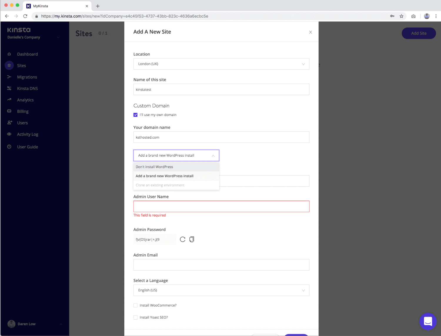 Kinsta Free Site Migration