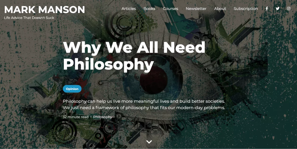 mark manson homepage