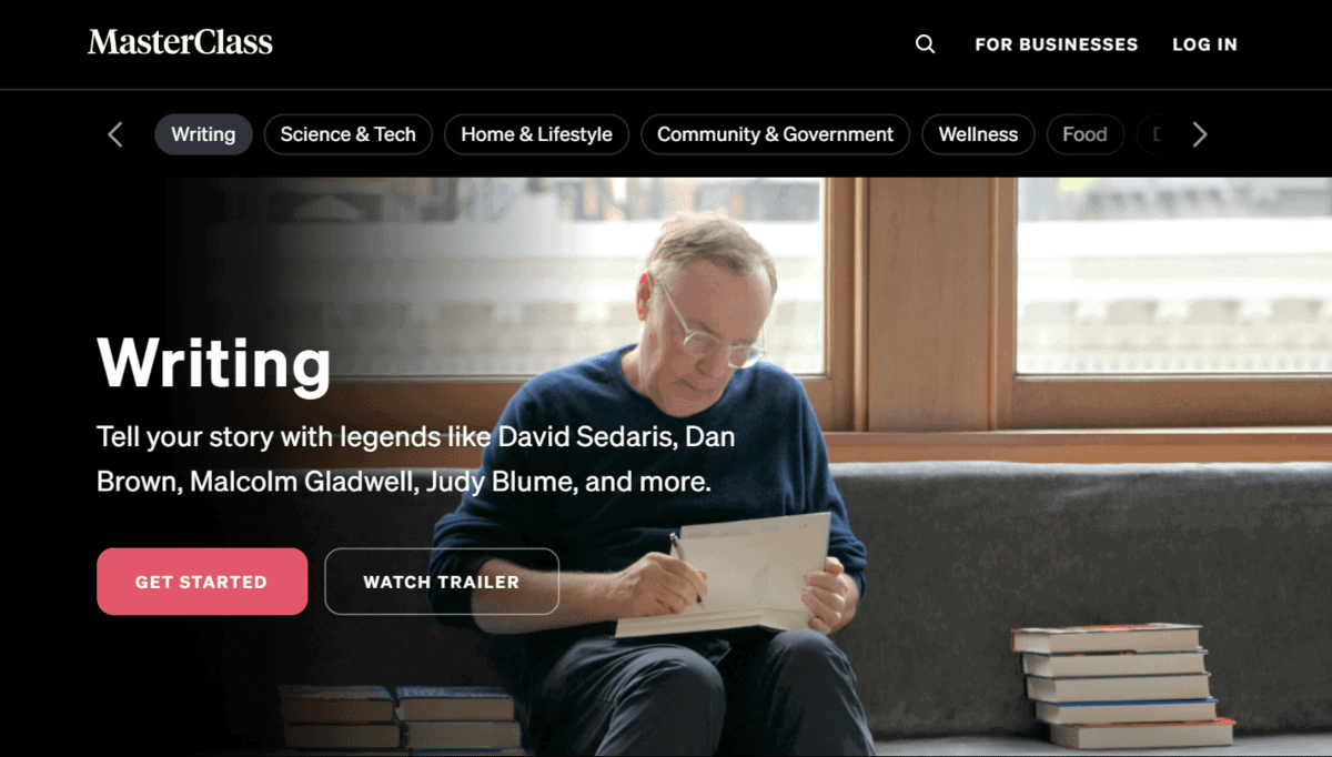 masterclass has program for writing