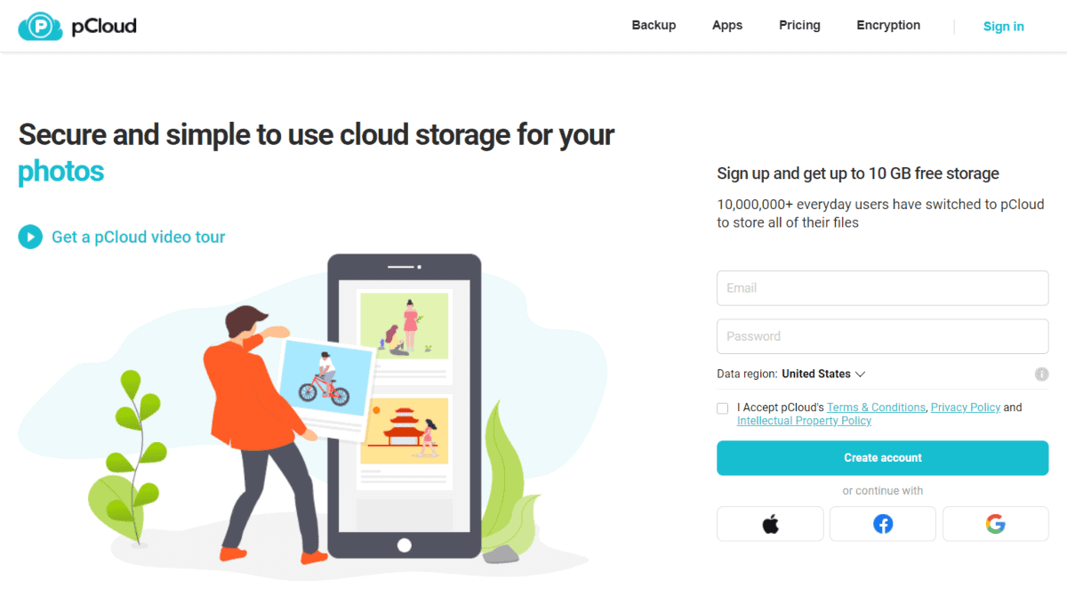 pcloud homepage