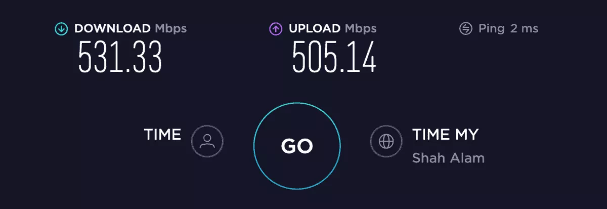 baseline speed test without vpn connection