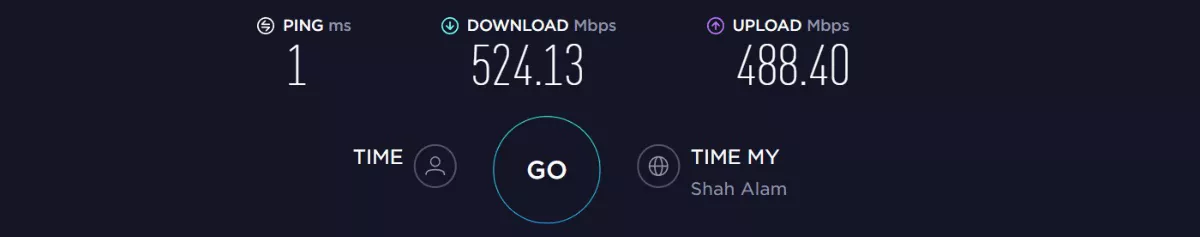 PrivadoVPN baseline speed test