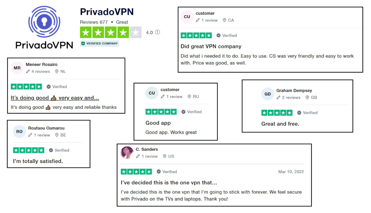 PrivadoVPN testimonials