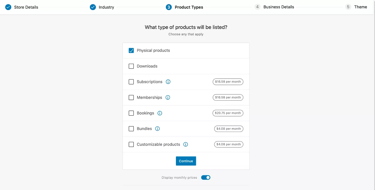 WooCommerce product types