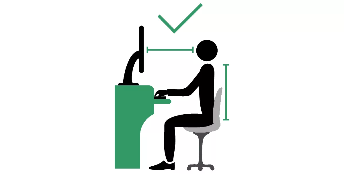 proper posture for working while sitting down