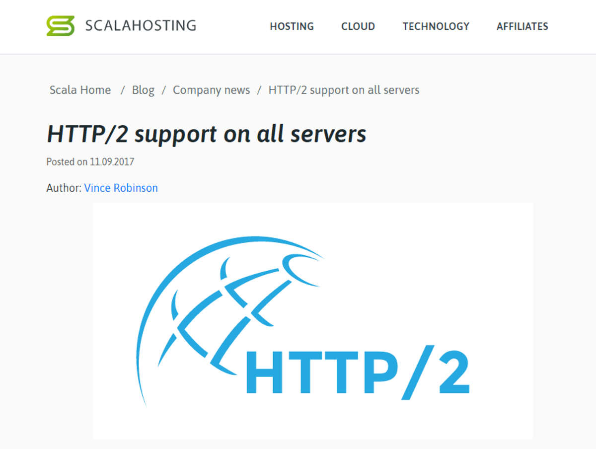 scalahosting provides http2 on all plans