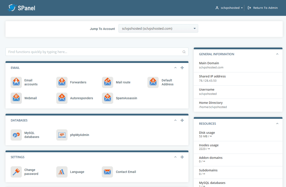 scalahosting spanel is powerful and feature packed