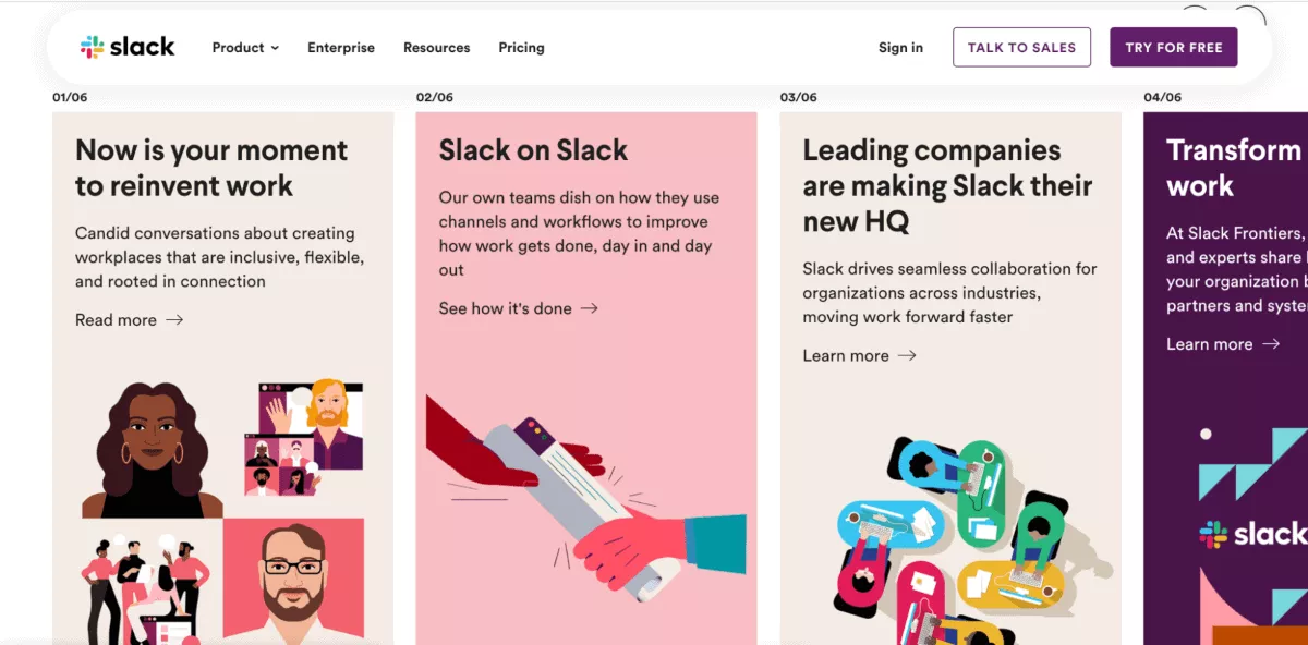 slack blog page