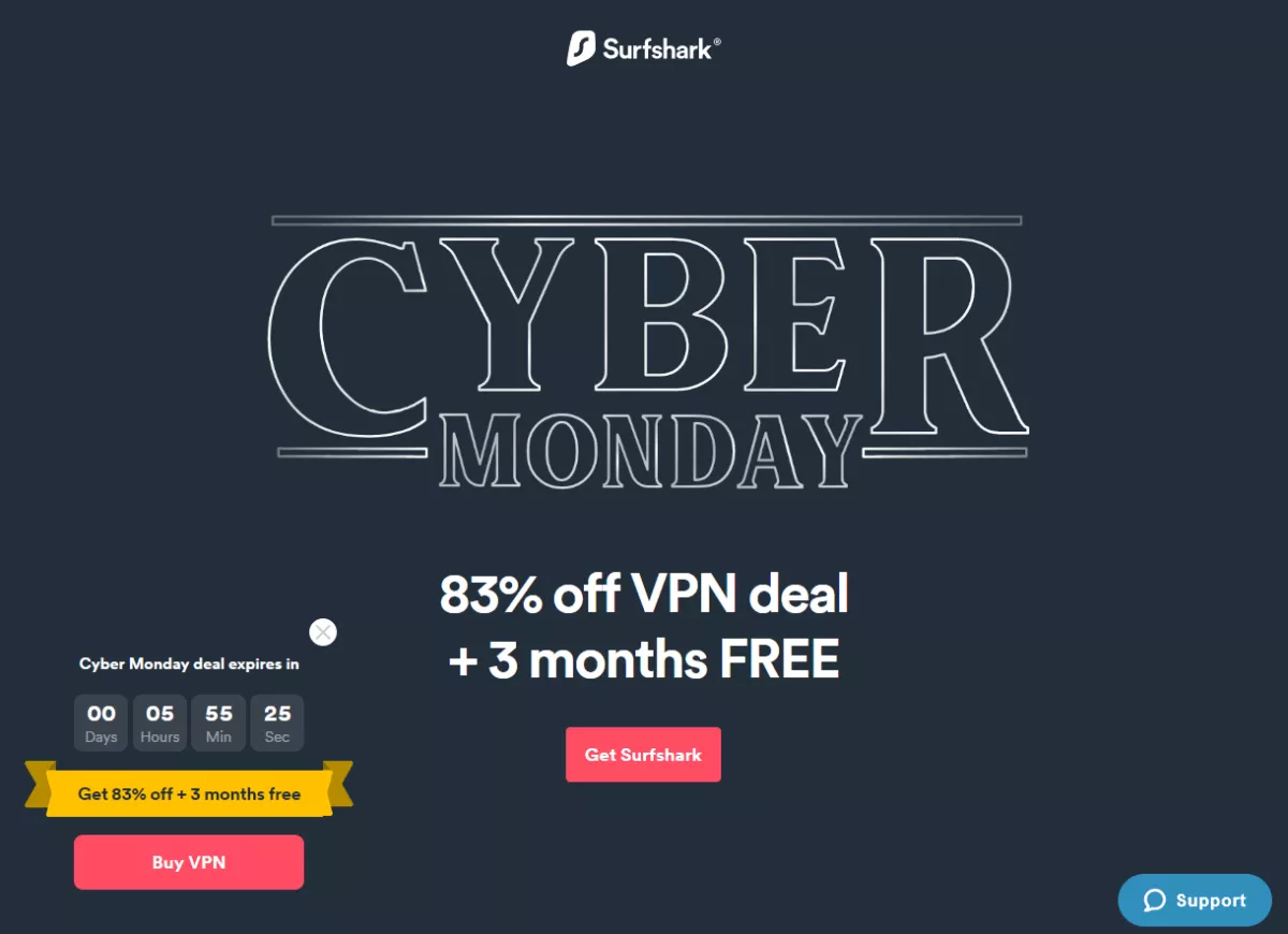 surfshark cyber monday 2021 83% OFF