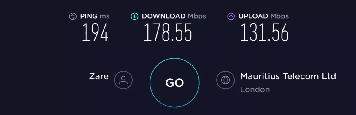 surfshark speed test UK wireguard