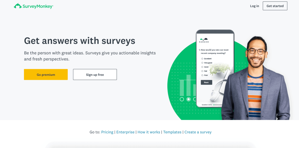 survey monkey front page