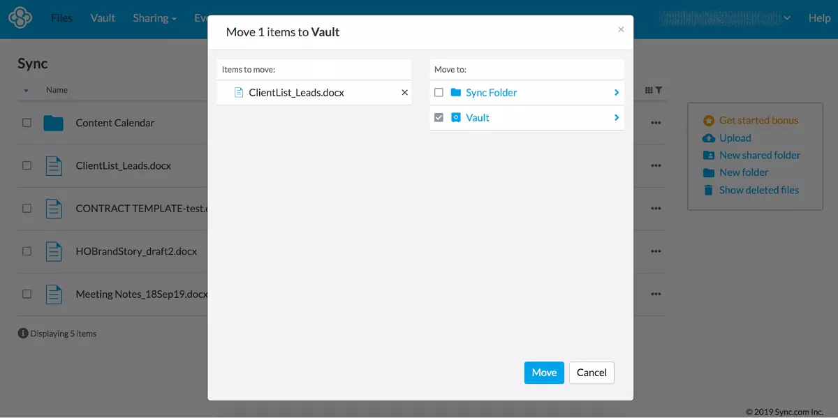 sync secure cloud only storage