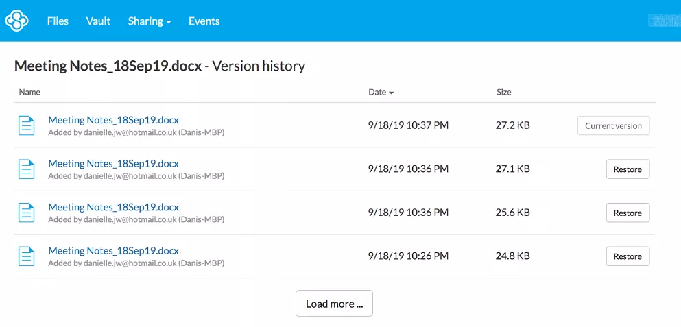 sync easy file restore