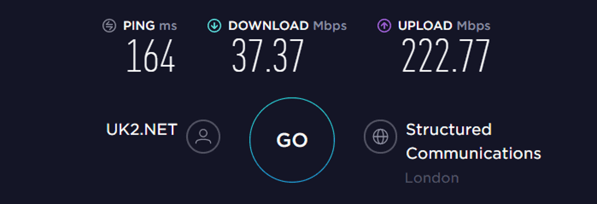 torguard speed test uk