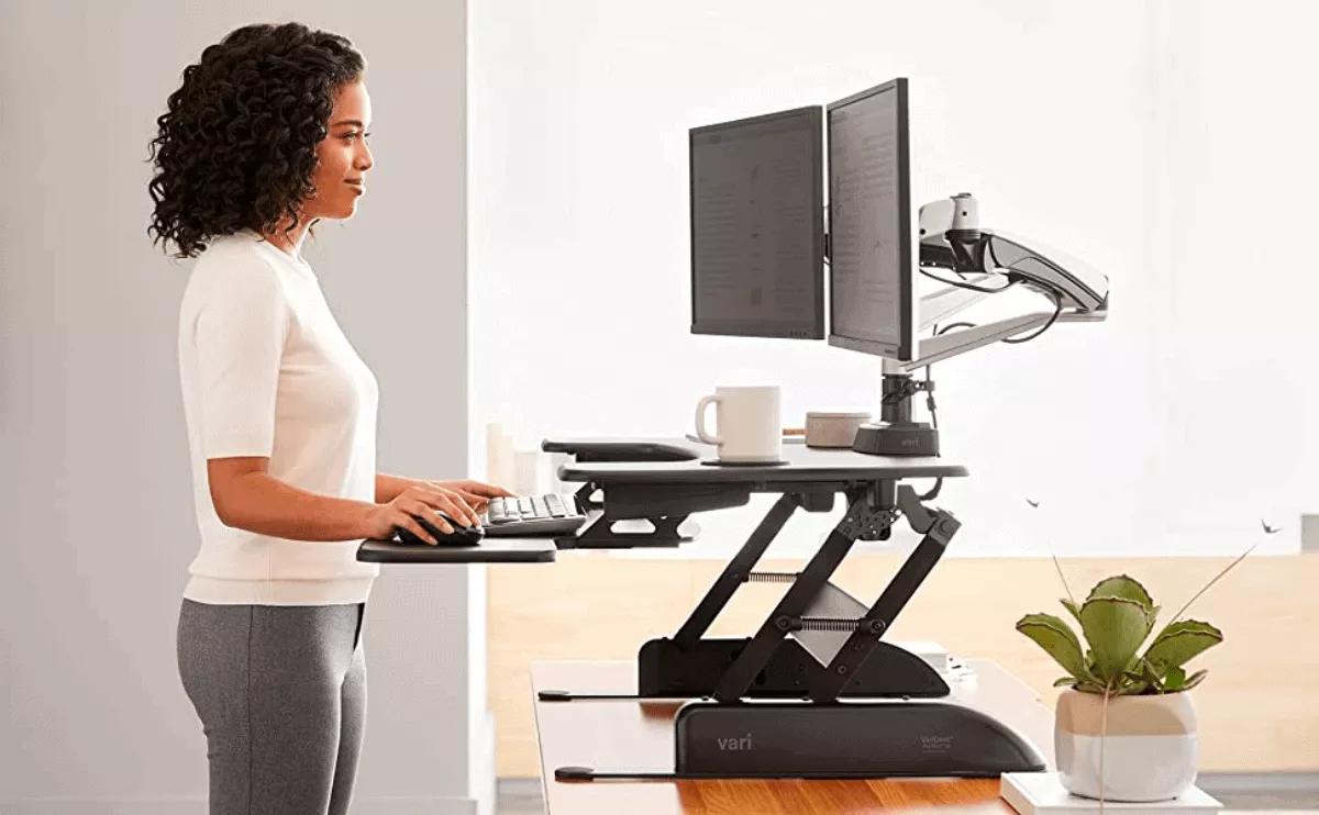 using standing desk converter