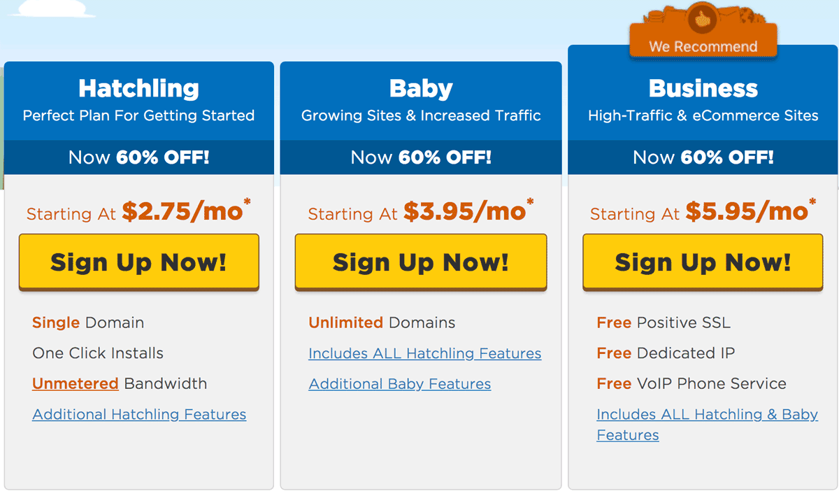 HostGator Shared Host Pricing