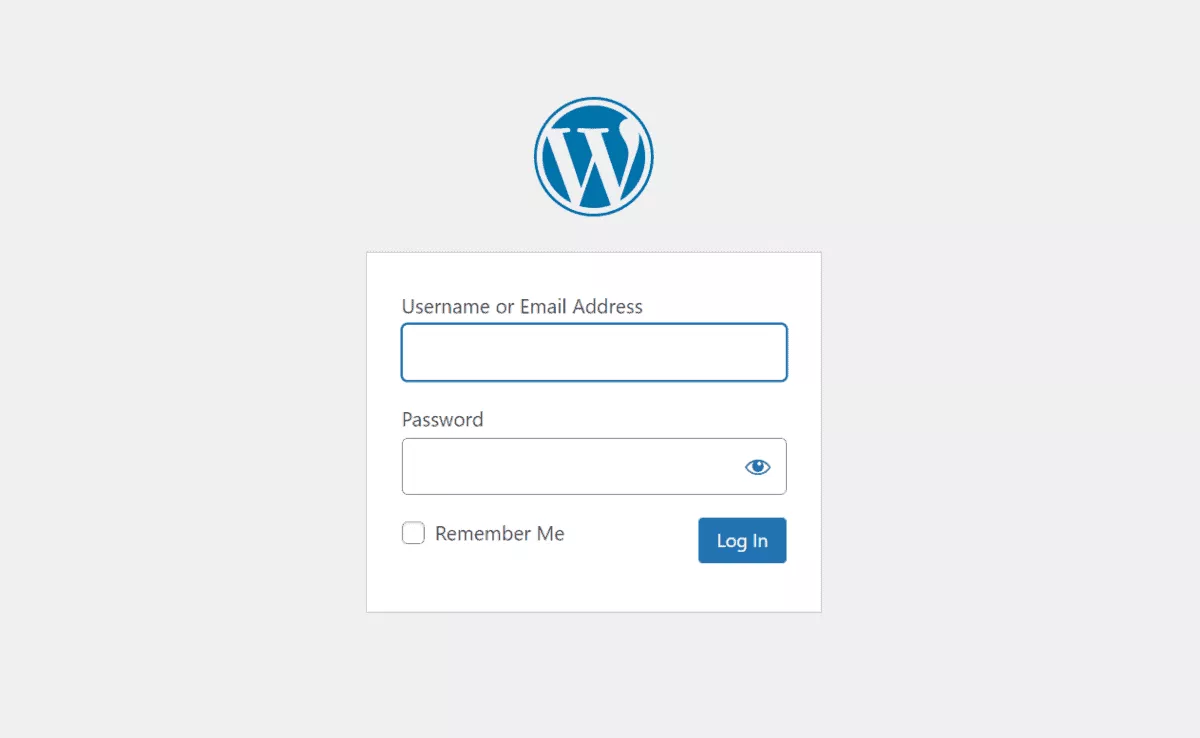 wordpress login page