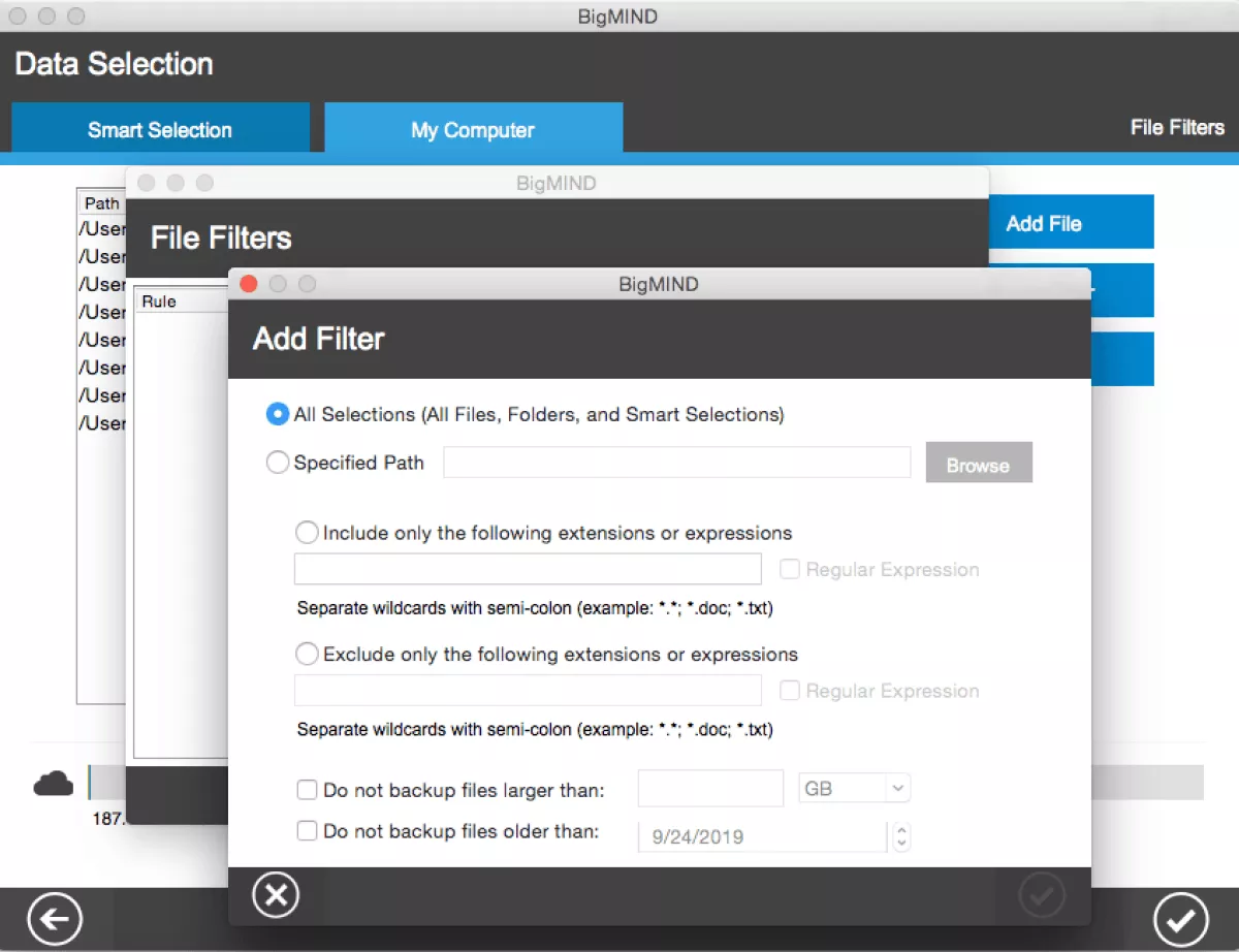 zoolz backup filter file type